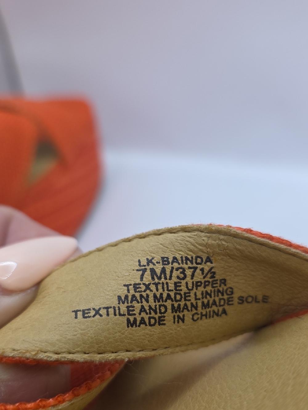 Lucky Brand Orange Woven Platform Sandals with Buckle Bright Fun Travel Vacation - Picture 7 of 9